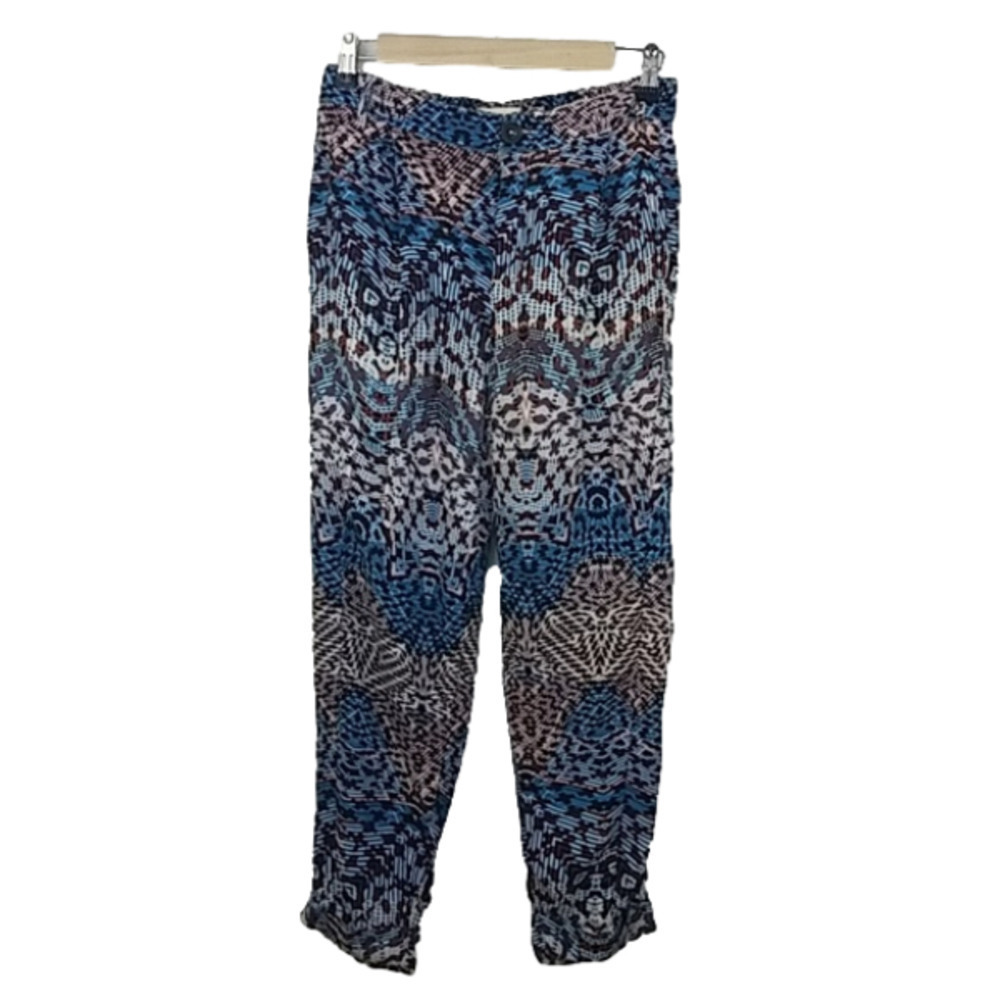anthro Elevenses geometric pants sz 2 rayon blend